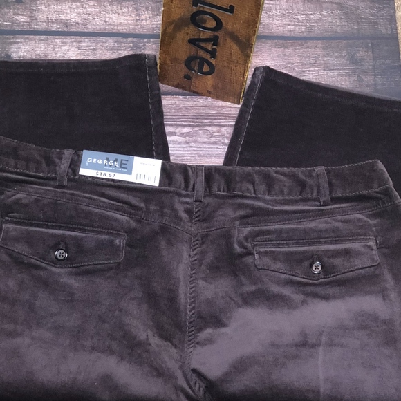 Women's GEORGE DESIGNS Brown Corduroy Capri Pants Size 18 - Picture 3 of 8